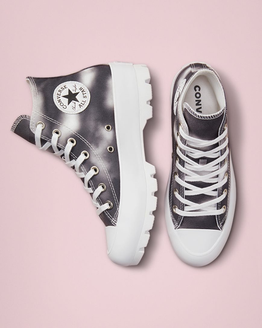 Dámské Boty Vysoké Converse Muted Cloud Wash Lugged Chuck Taylor All Star Stříbrné Bílé | CZ FEAW72